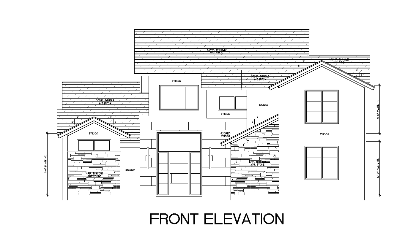 A front elevation sheet from a plan set